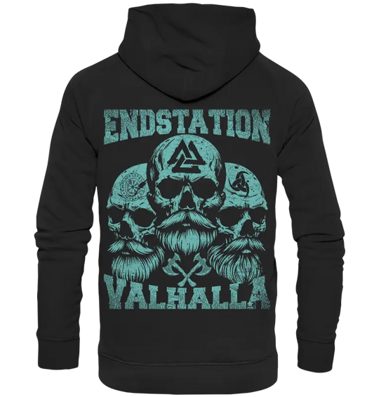 Endstation Valhalla - Unisex Hoodie (Backprint) - Deep Black / XS - Hoodies