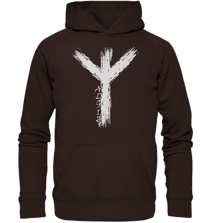 Wikinger Premium Shirt mit Algiz-Rune – Hochwertiges Herren T-Shirt mit Nordischer Schutzrune - Unisex Hoodie