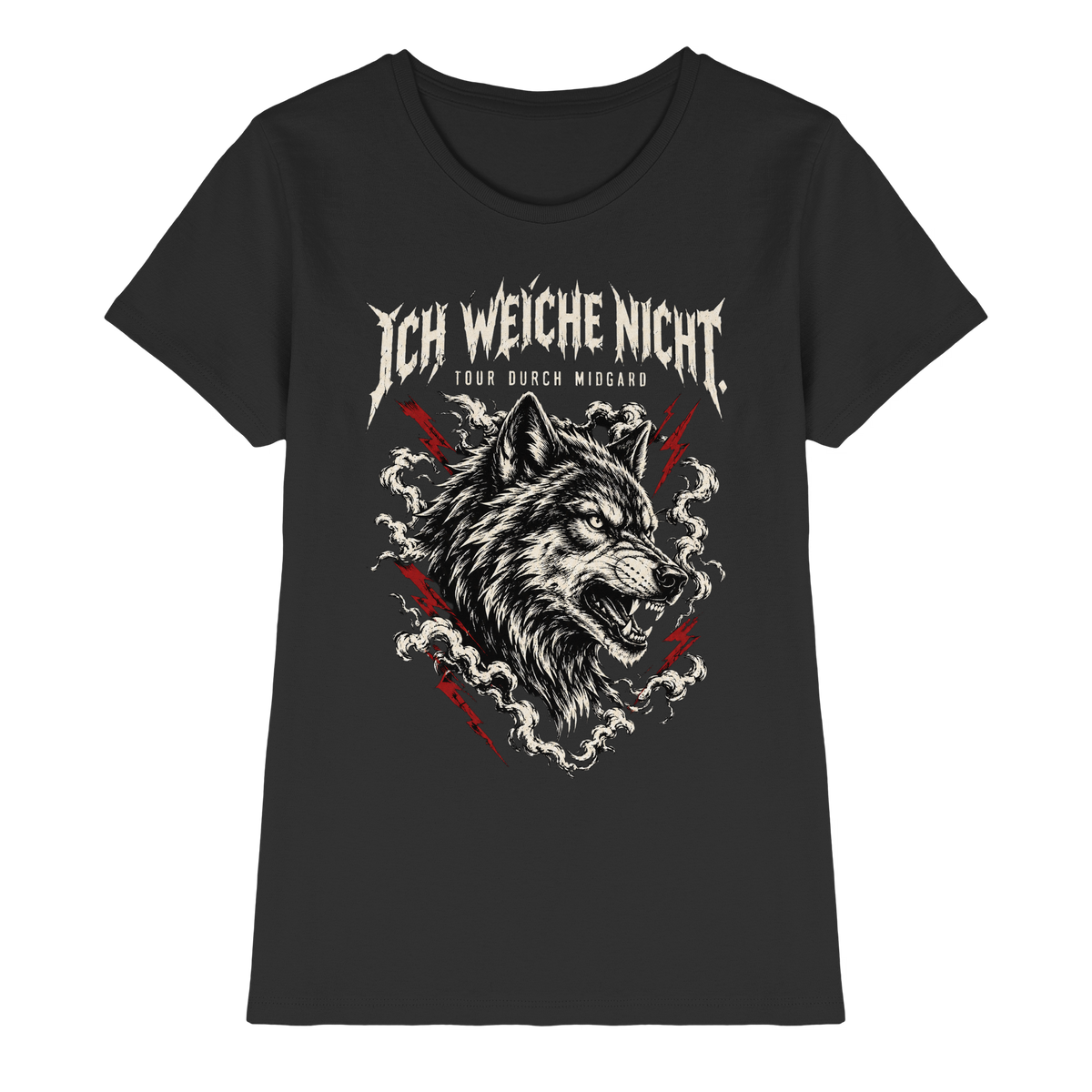 Midgard Wolf Shirt Damen Schwarz