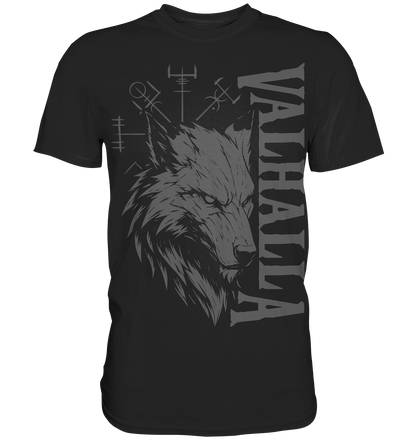 Walhalla Wolf Odins Runen - Wikinger T-Shirt Männer Nordischer Kompass Premium
