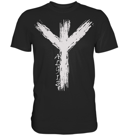 Wikinger Premium Shirt mit Algiz-Rune – Hochwertiges Herren T-Shirt mit Nordischer Schutzrune