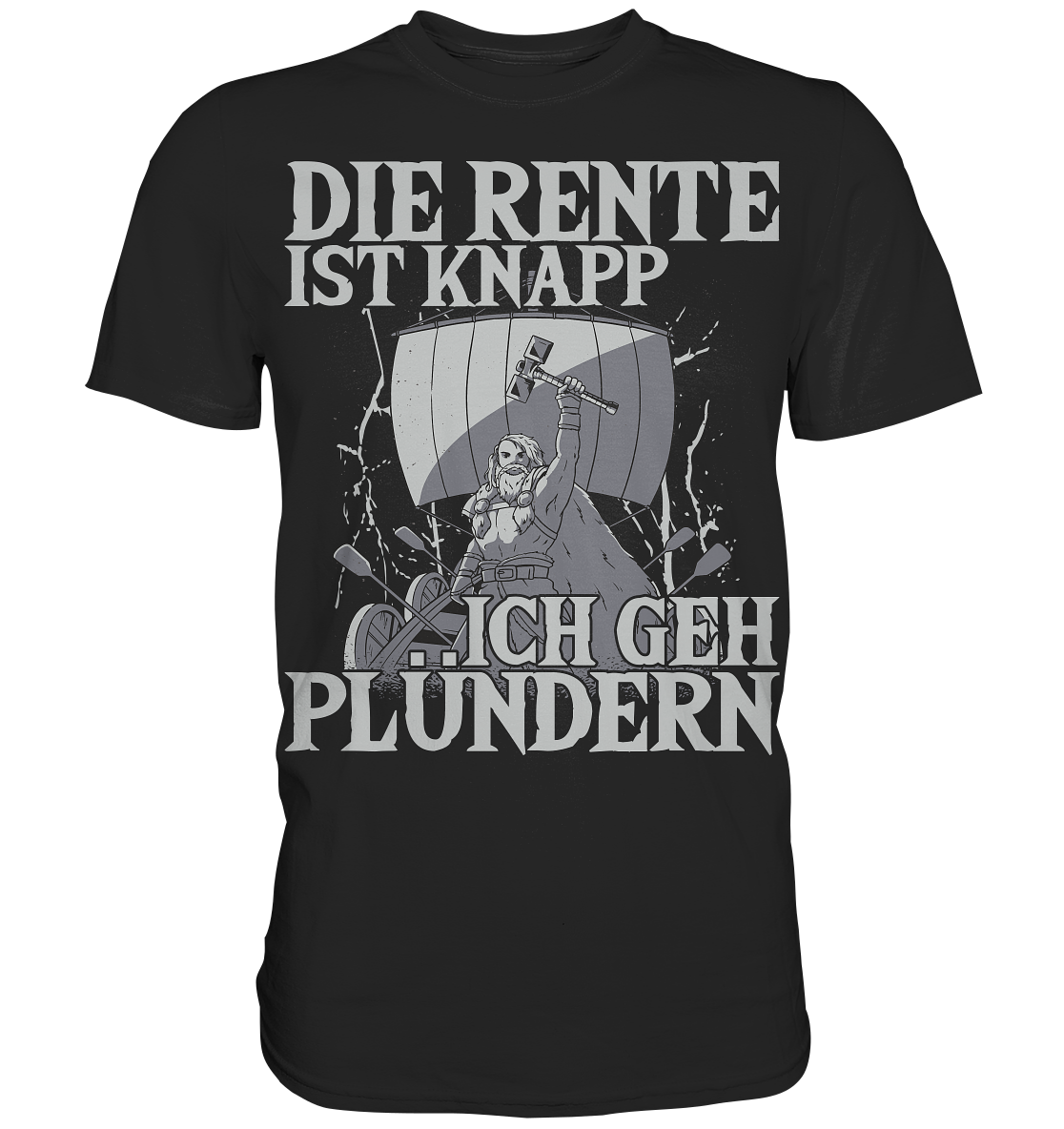 Die Rente ist knapp - Wikinger T-Shirt Männer Rentner Premium