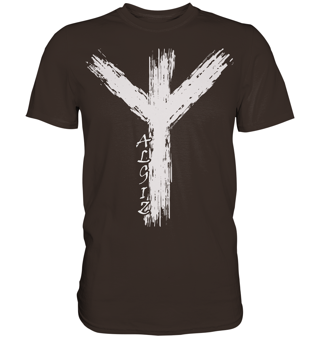 Wikinger Premium Shirt mit Algiz-Rune – Hochwertiges Herren T-Shirt mit Nordischer Schutzrune