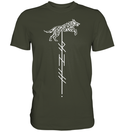 Wolf Rune - Wikinger T-Shirt Männer Premium