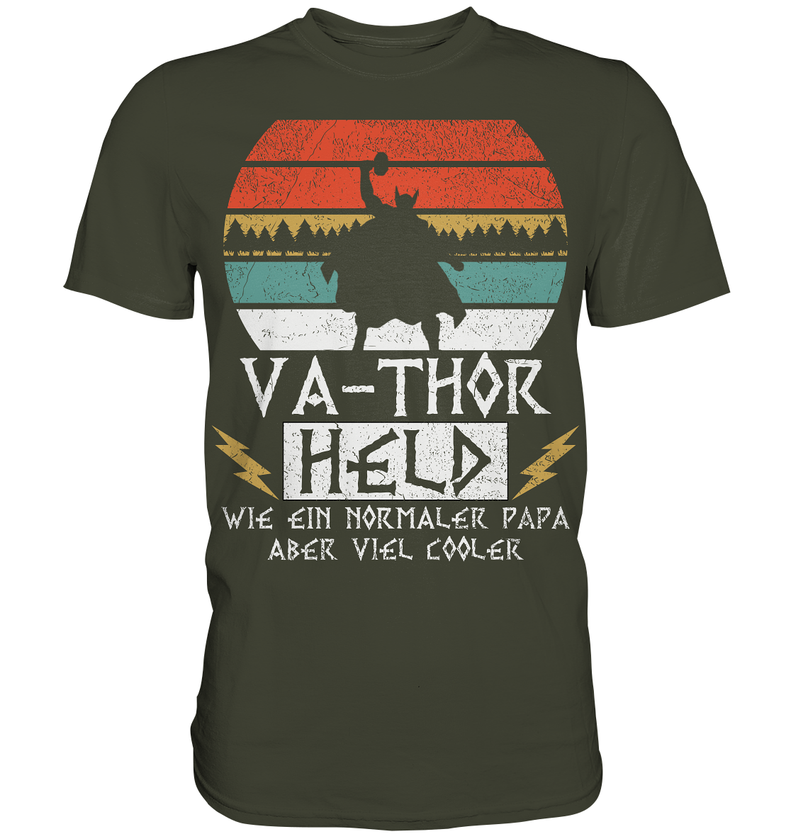 Va-thor Fathor Vater Held Cool Hammer Papa Thor  - Premium Herren Shirt
