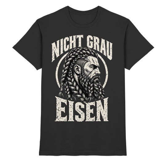 Nicht grau, Eisen Wikinger T-Shirt Herren Schwarz