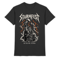 Sturmfest Thorshammer Wikinger T-Shirt Herren Schwarz