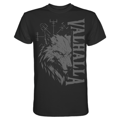 Walhalla Wolf Odins Runen - Wikinger T-Shirt Männer Nordischer Kompass Premium