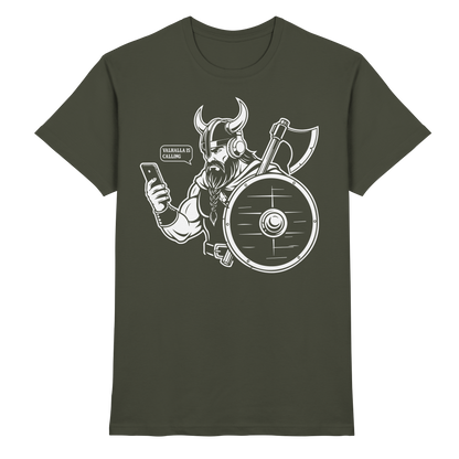 WER RUFT DA AN - Wikinger T-Shirt Männer Premium Störung