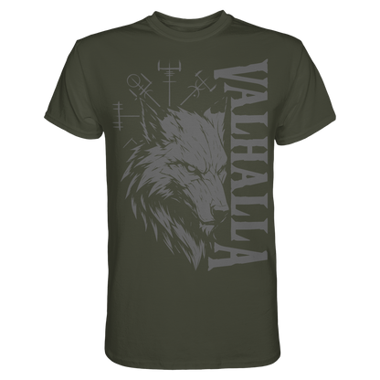 Walhalla Wolf Odins Runen - Wikinger T-Shirt Männer Nordischer Kompass Premium