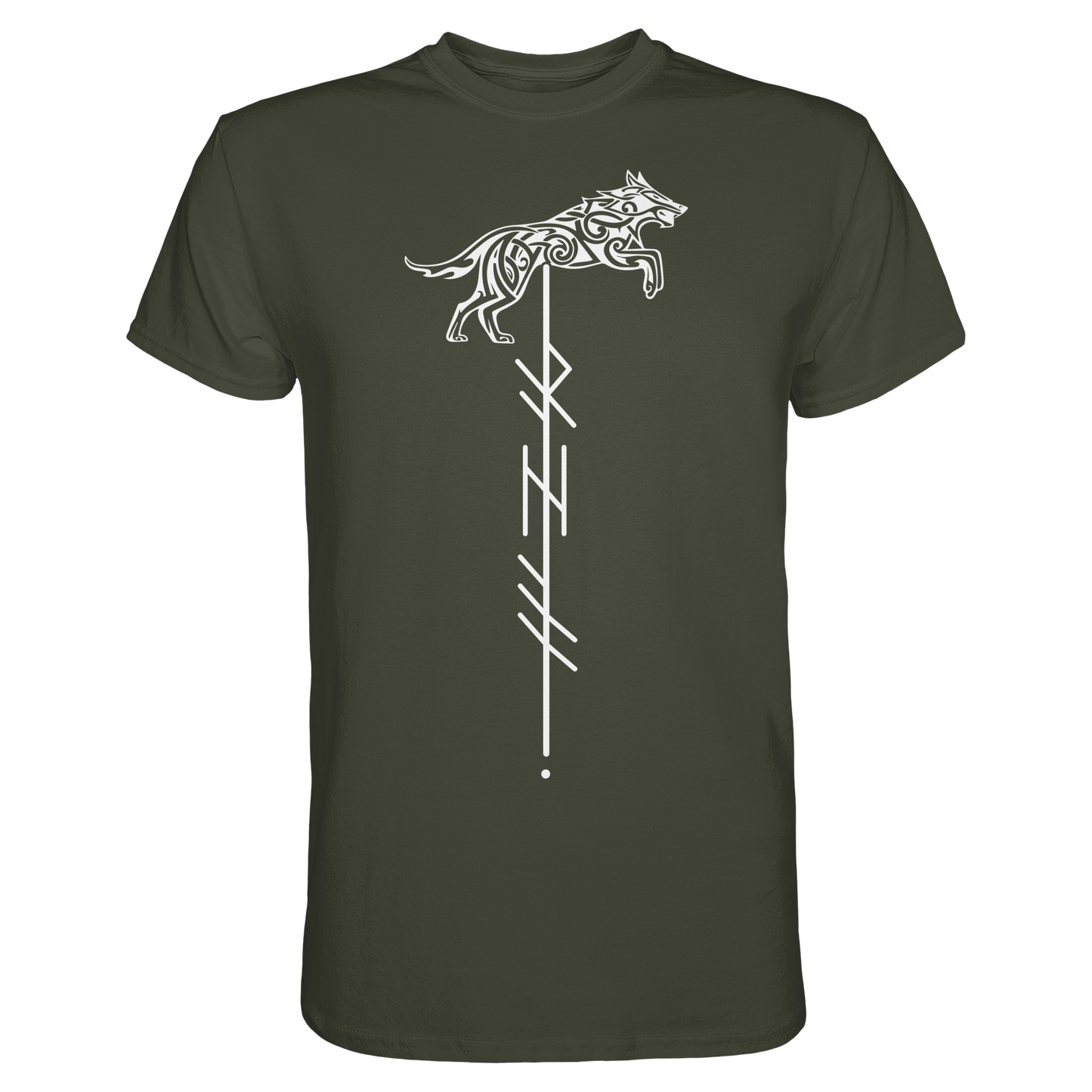 Wolf Rune - Wikinger T-Shirt Männer Premium