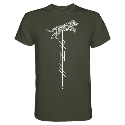 Wolf Rune - Wikinger T-Shirt Männer Premium