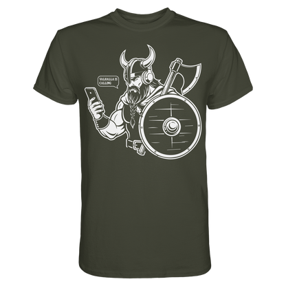 WER RUFT DA AN - Wikinger T-Shirt Männer Premium Störung