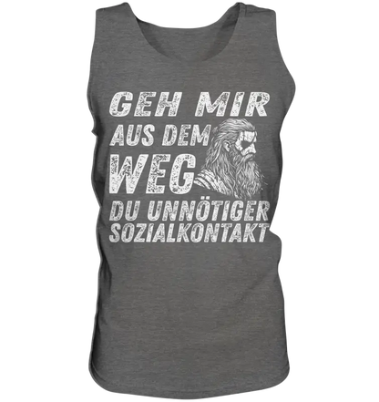 Geh mir aus dem Weg du unnötiger Sozialkontakt - Herren Tank Top - Charcoal (Heather) / S - Tank-Tops