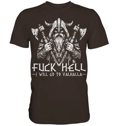 I will go to valhalla - Herren Shirt - Brown / XS - Unisex-Shirts