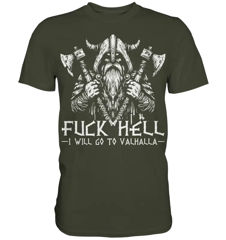 I will go to valhalla - Herren Shirt - Urban Khaki / XS - Unisex-Shirts