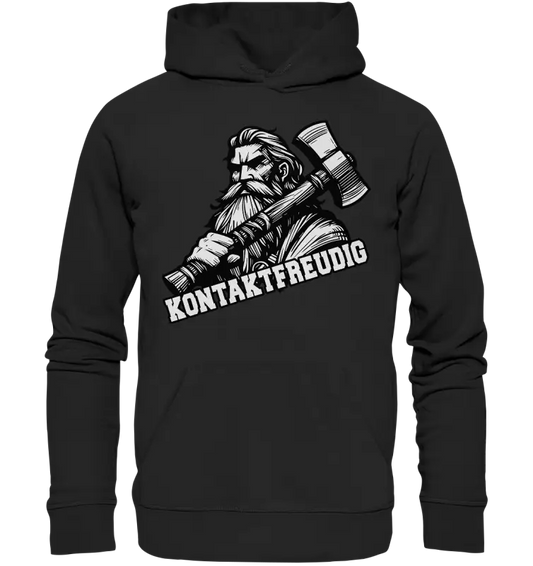 Kontaktfreudig - Organic Basic Hoodie - Donnerwolf