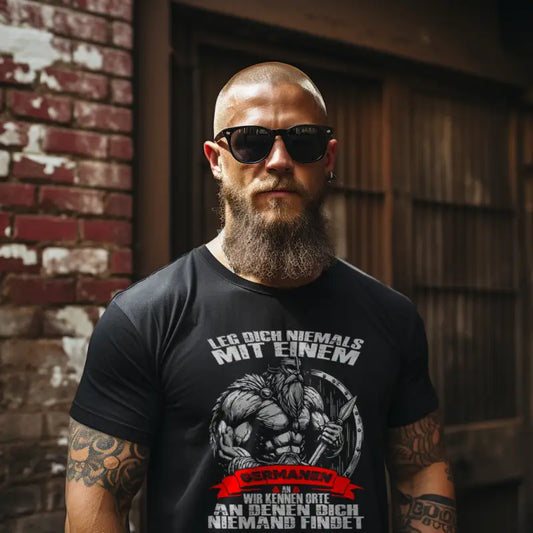 Leg dich mit einen Germanen an  - Herren Shirt - Donnerwolf