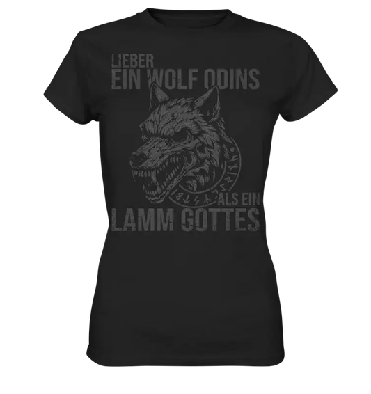 Lieber ein Wolf Odins - Damen Shirt - Black / XS - Lady-Shirts