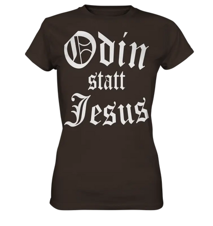 Odin statt Jesus  - Damen Wikinger Shirt - Donnerwolf