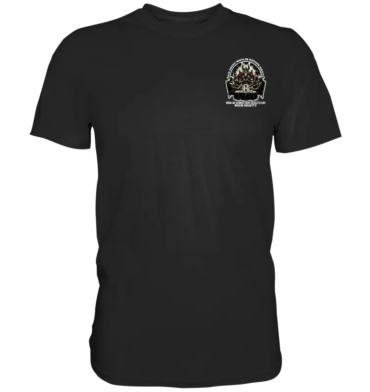Odin wartet an seiner Tafel auf mich  - Premium Shirt (Beidseitiger Druck) - Donnerwolf