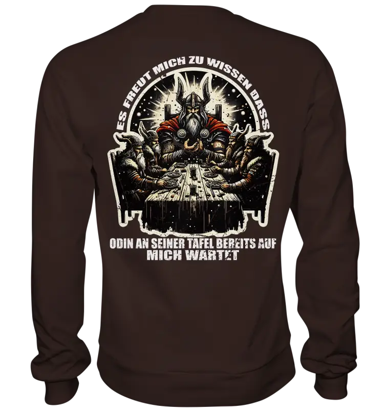 Odin wartet an seiner Tafel auf mich  - Sweatshirt (Beidseitiger Druck) - Donnerwolf