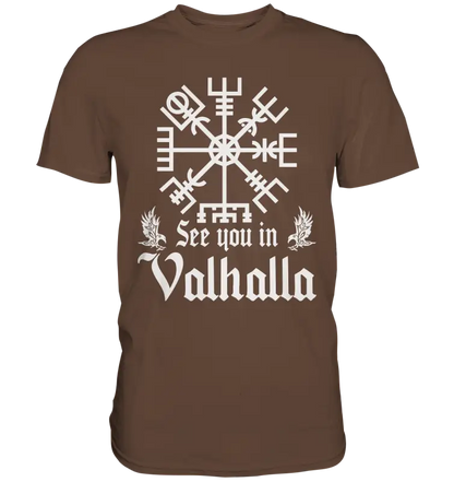 See you in Valhalla  - Vegvisir - Herren Premium Shirt - Donnerwolf