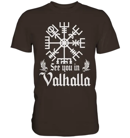 See you in Valhalla  - Vegvisir - Herren Premium Shirt - Donnerwolf