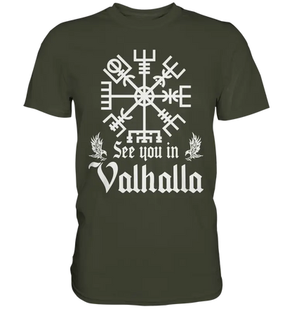 See you in Valhalla  - Vegvisir - Herren Premium Shirt - Donnerwolf