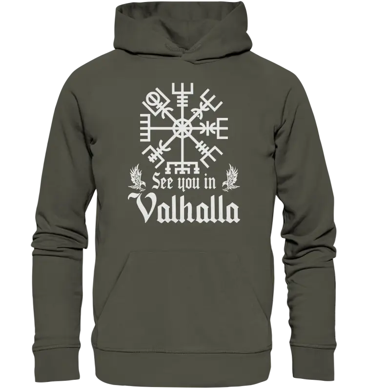 See you in Valhalla - Vegvisir - Organic Hoodie - Donnerwolf