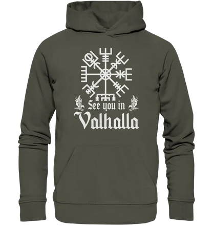 See you in Valhalla - Vegvisir - Organic Hoodie - Donnerwolf