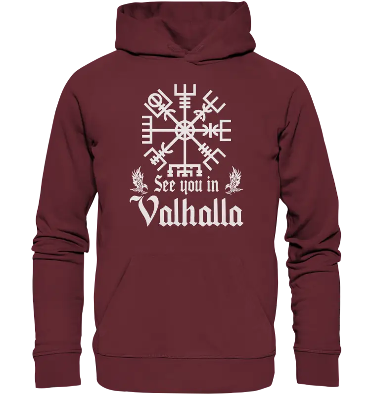 See you in Valhalla - Vegvisir - Organic Hoodie - Donnerwolf