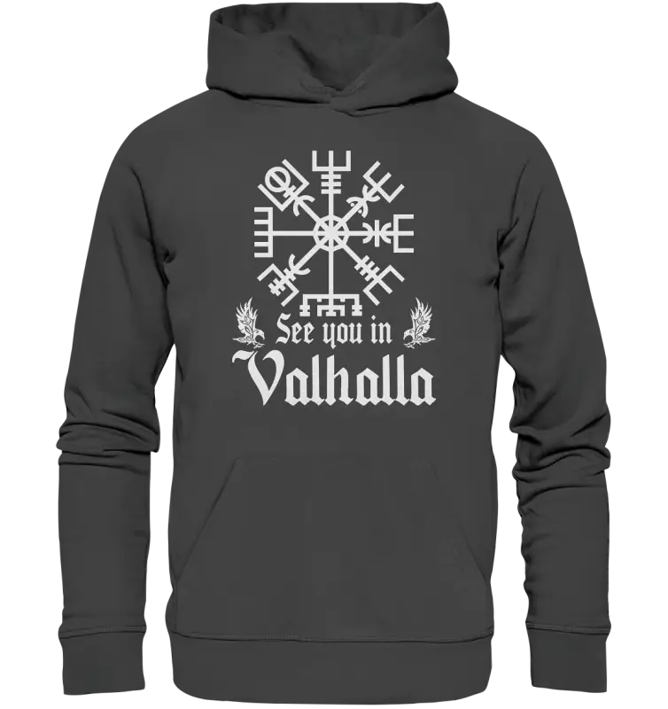 See you in Valhalla - Vegvisir - Organic Hoodie - Donnerwolf
