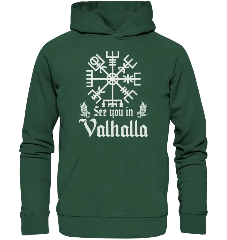 See you in Valhalla - Vegvisir - Organic Hoodie - Donnerwolf