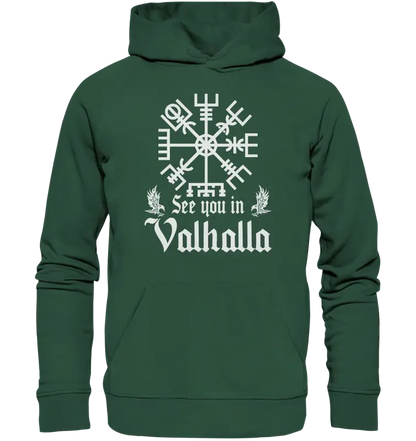 See you in Valhalla - Vegvisir - Organic Hoodie - Donnerwolf