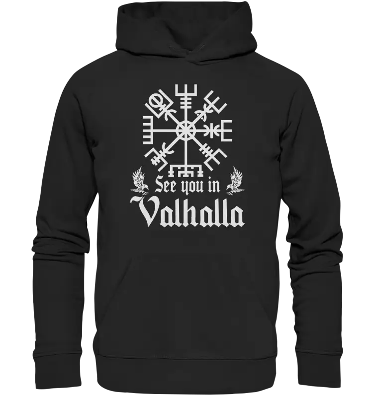 See you in Valhalla - Vegvisir - Organic Hoodie - Donnerwolf