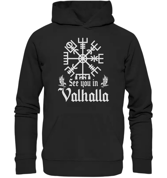 See you in Valhalla - Vegvisir - Organic Hoodie - Donnerwolf