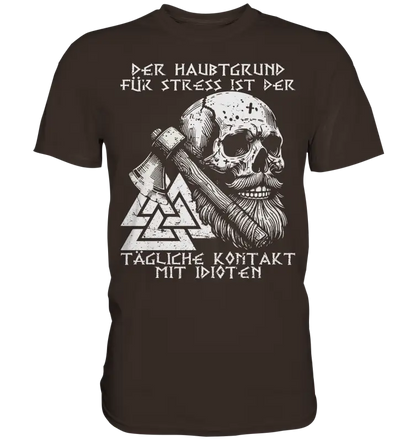 Täglicher kontakt mit Idioten  - Herren Premium Shirt - Donnerwolf