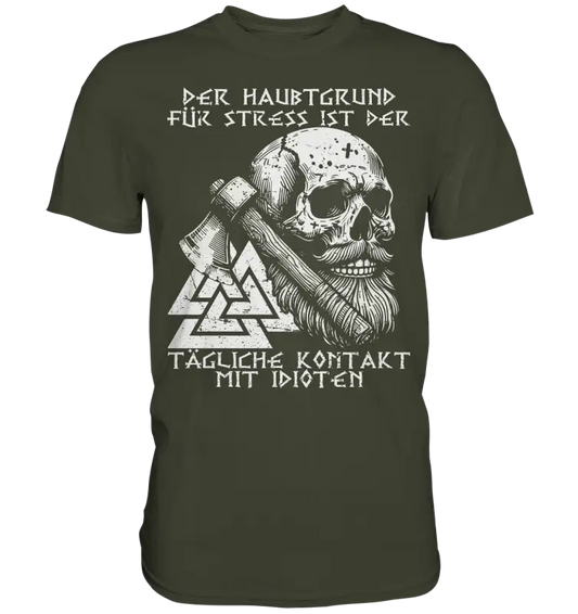 Täglicher kontakt mit Idioten  - Herren Premium Shirt - Donnerwolf
