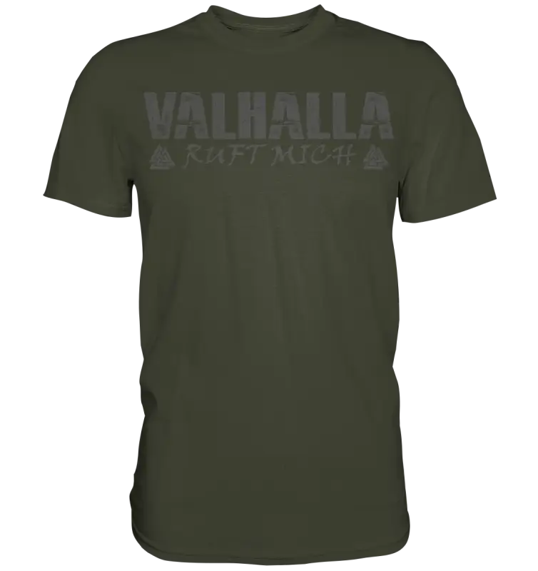 Valhalla ruft mich! - Wikinger Herren Shirt (Beidseitiger Druck) - Urban Khaki / XS - Unisex-Shirts
