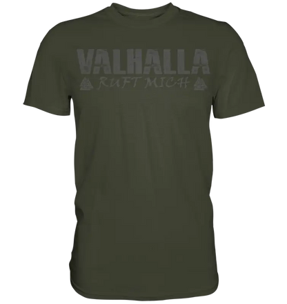 Valhalla ruft mich! - Wikinger Herren Shirt (Beidseitiger Druck) - Urban Khaki / XS - Unisex-Shirts