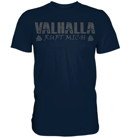 Valhalla ruft mich! - Wikinger Herren Shirt (Beidseitiger Druck) - Navy / XS - Unisex-Shirts