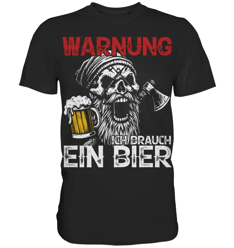 Warnung ich brauch ein Bier - Herren Shirt - Black / XS - Unisex-Shirts