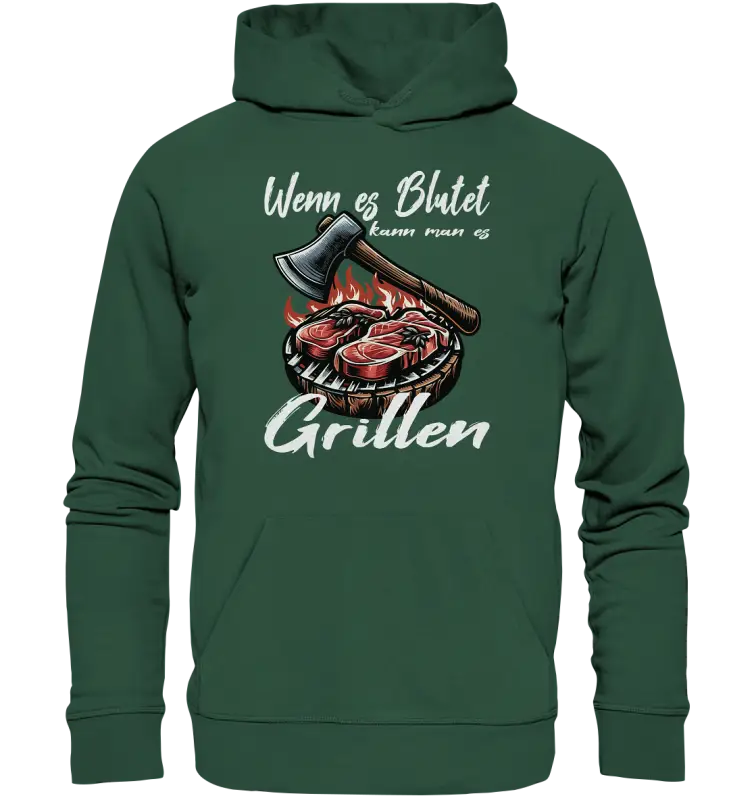Wenn es Blutet  - Organic Basic Hoodie - Donnerwolf