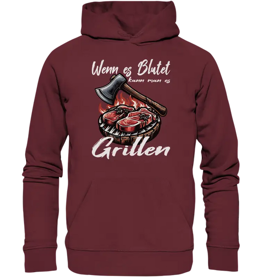 Wenn es Blutet  - Organic Basic Hoodie - Donnerwolf