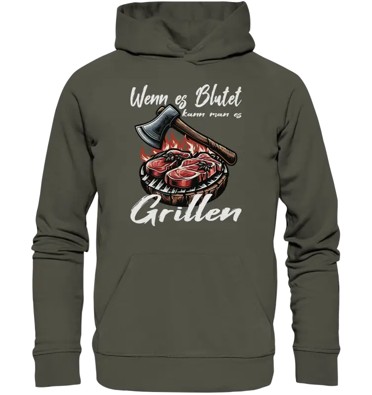 Wenn es Blutet  - Organic Basic Hoodie - Donnerwolf