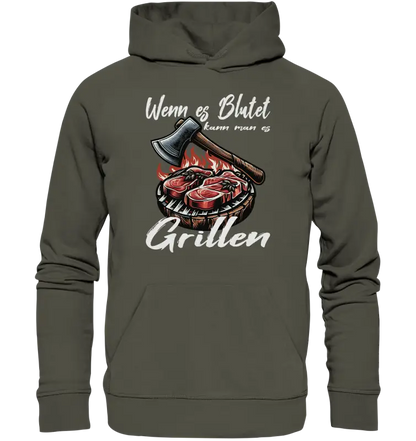 Wenn es Blutet  - Organic Basic Hoodie - Donnerwolf