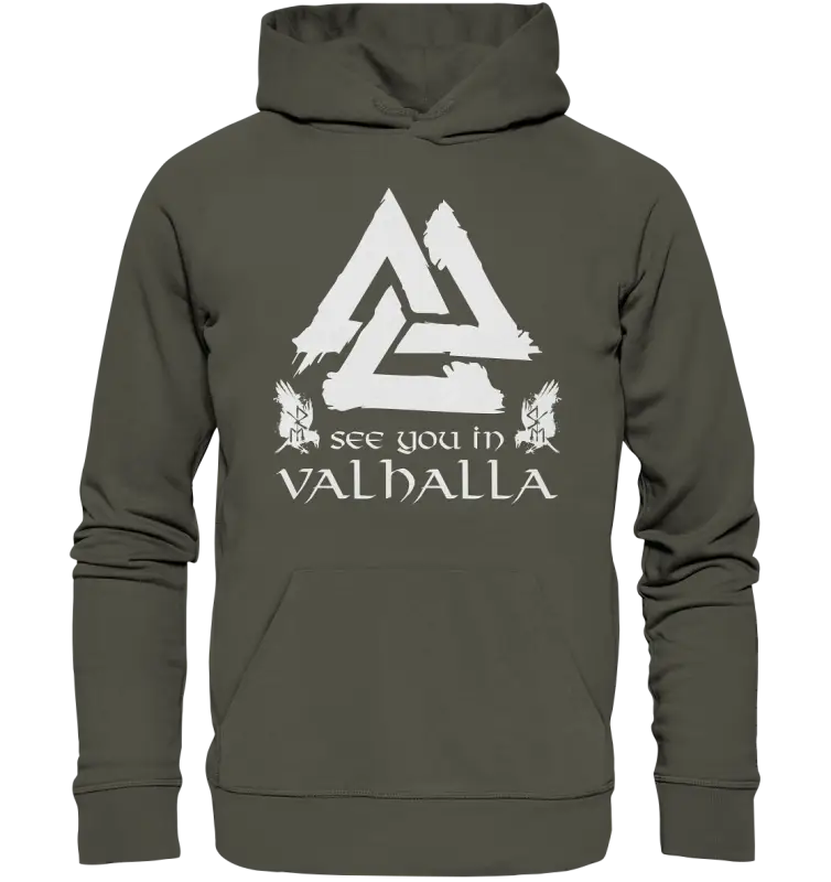 Wir sehen uns Valhalla - Wikinger Hoodie - Donnerwolf