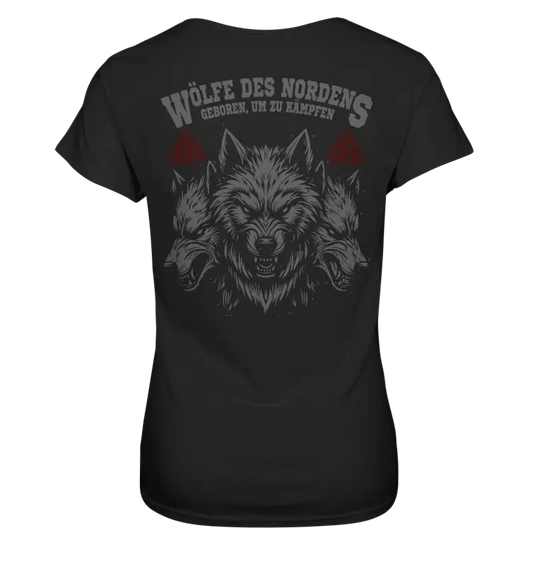 Wölfe des Nordens - Damen Shirt Premium Qualität & Beidseitiger Druck - Lady-Shirts