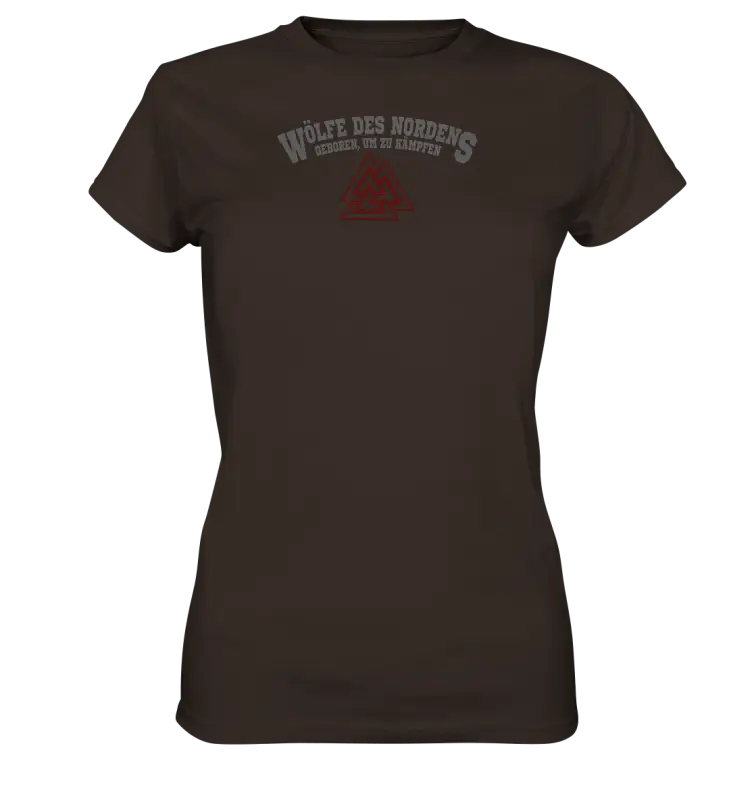 Wölfe des Nordens - Damen Shirt Premium Qualität & Beidseitiger Druck - Brown / XS - Lady-Shirts